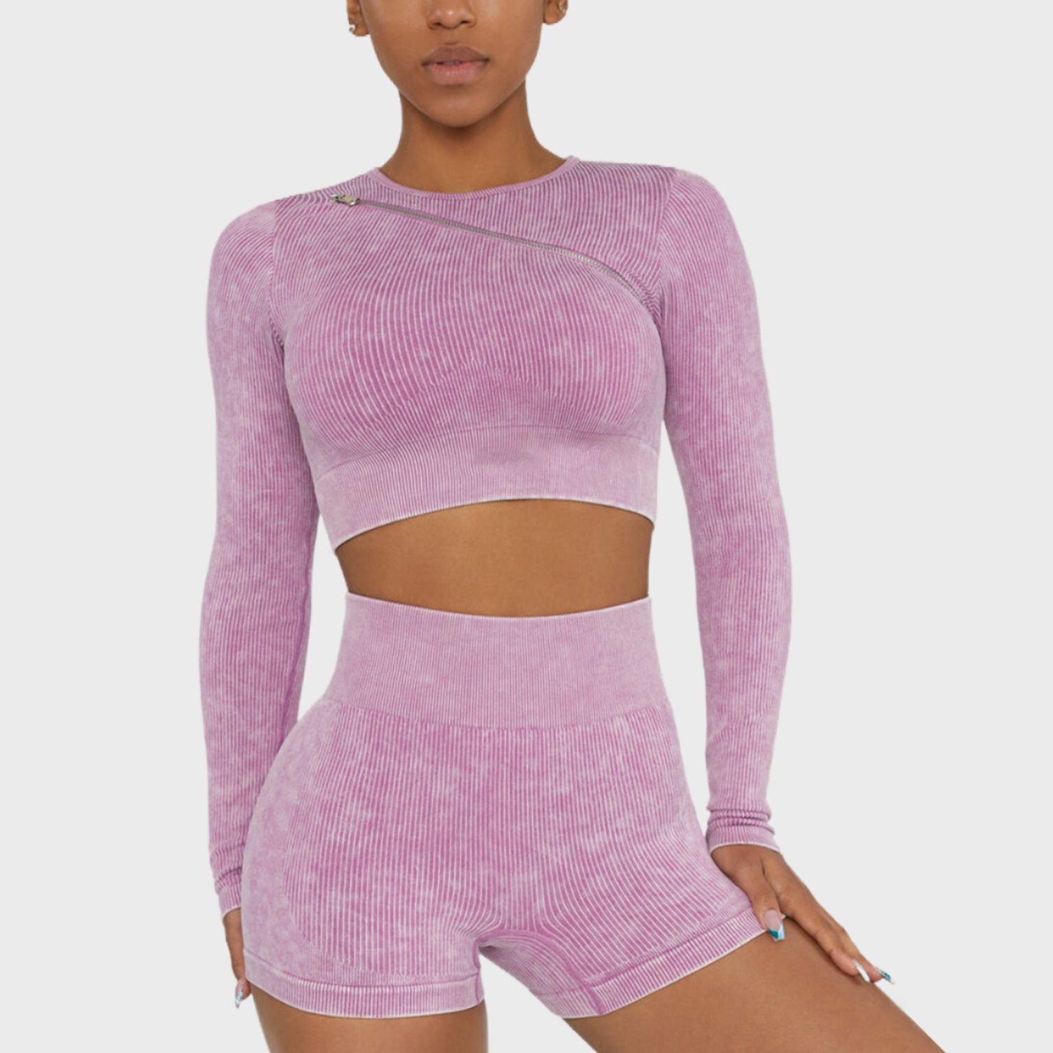 Zip Pink Crop Top Gym Wear Women Zip Pink Crop Top Gym Wear Women